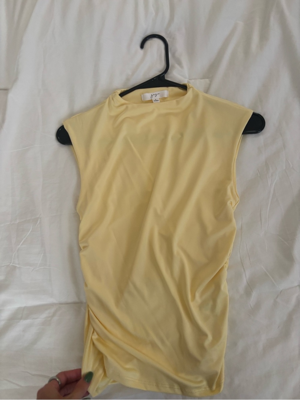 Butter yellow ruched top
